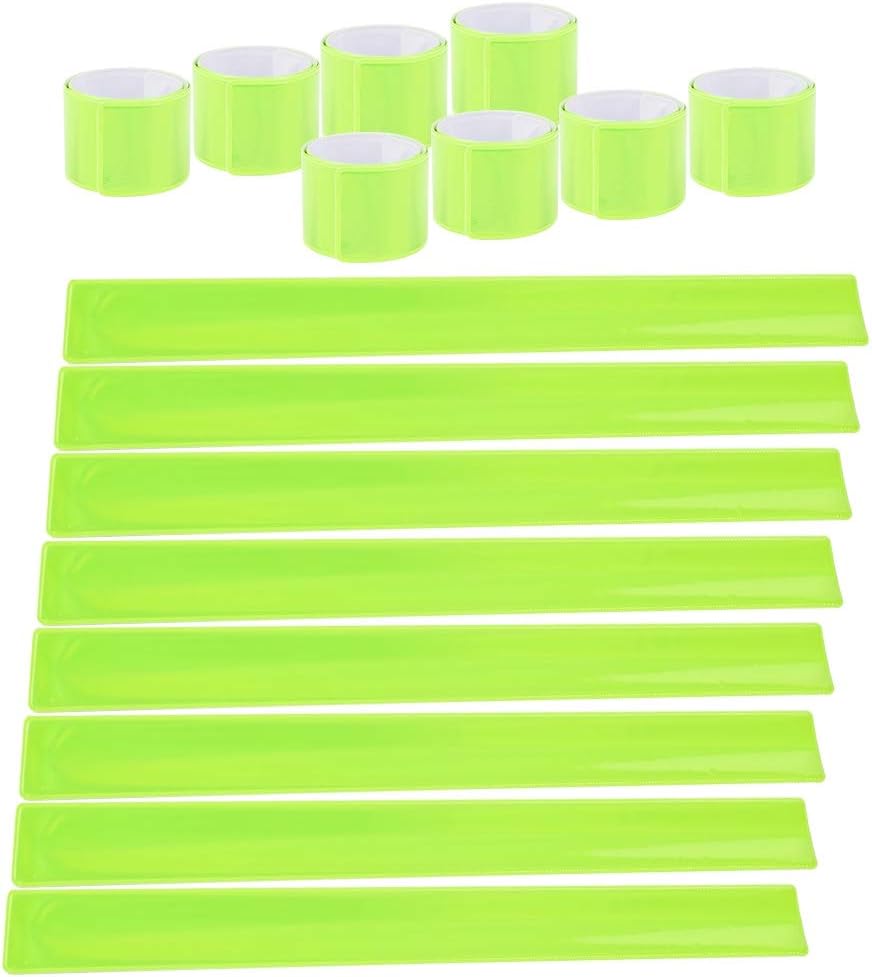 20 Pcs Reflector Snap Bands Fluorescent Slap Armbands High Visibility Slap Reflector Strips Safety Bands for Children Adults Boys and Girls When Cycling Running Hiking Jogging