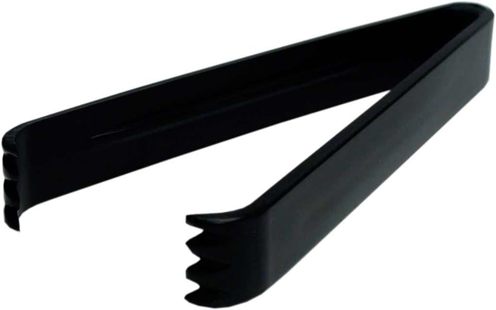 Party Essentials 6.5" Plastic Serving Tongs, 8-Count, Black