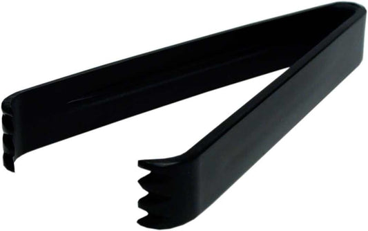Party Essentials 6.5" Plastic Serving Tongs, 8-Count, Black