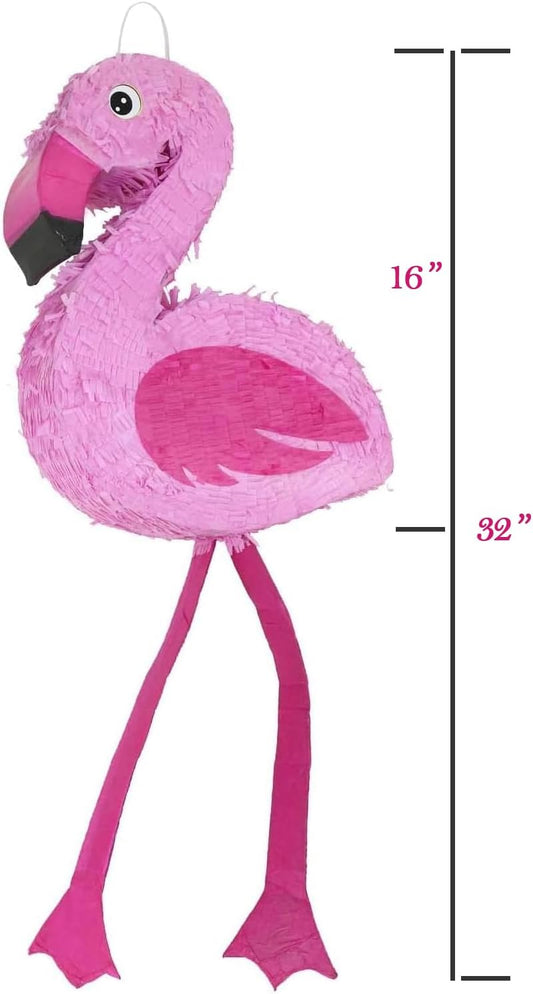 GIFTEXPRESS 16-Inch Pink Flamingo Pinata for Kids Birthday Party, Tropical Hawaiian flamingo Party Decor. Fiestas Decorations Party Favors (16 x 13 x 4 In)