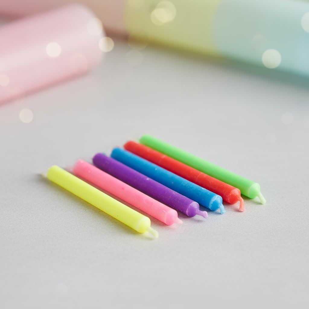 72-Count Birthday Candles Multicolored Spiral, Birthday Candles for Cake, Cupcake Candles, Party Celebration