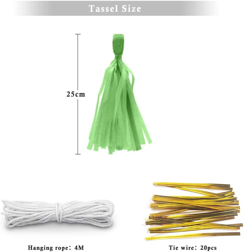 9.8in Blue Tissue Paper Tassel DIY Hanging paper decorations Party Garland Decor for Party Decorations Wedding,Festival,Baby Shower Decoration 20PCS25cm