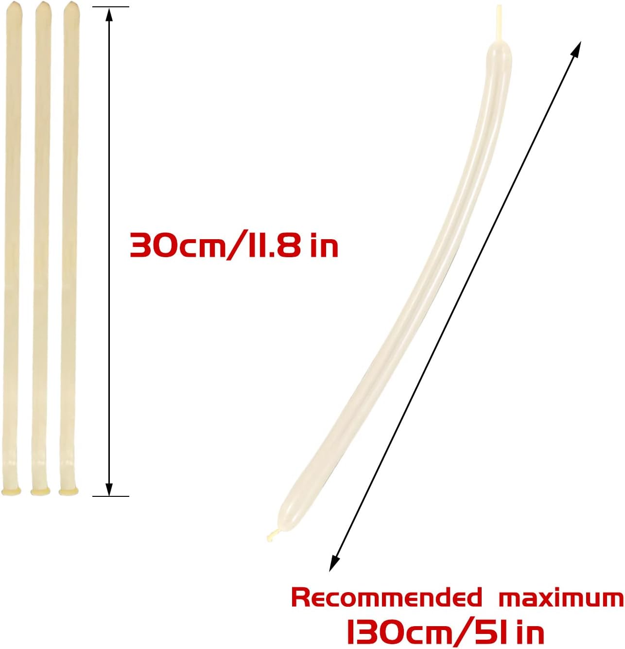 260 Clear Long Balloons for Animals, Thickening Skinny Latex Twisting for Arch Modeling Magic Clown Birthday Wedding Party Decorations 100pcs