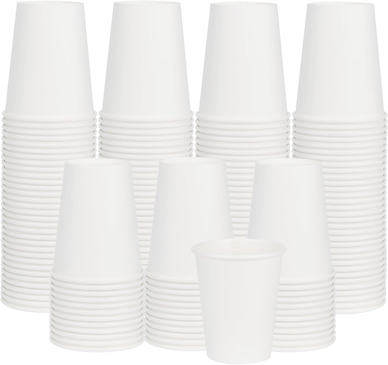 Coffee Cups 16 oz 200 Pack, Disposable Paper Cups for Hot Beverage Drinking, White Hot Cups Suitable for Party, Picnic, Travel, and Events