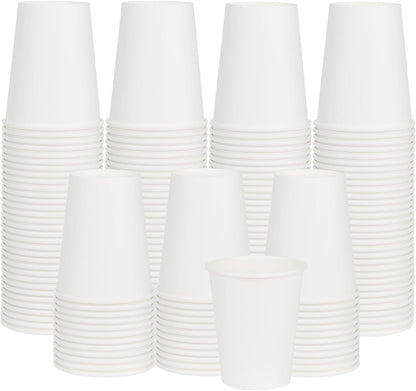 Coffee Cups 16 oz 200 Pack, Disposable Paper Cups for Hot Beverage Drinking, White Hot Cups Suitable for Party, Picnic, Travel, and Events
