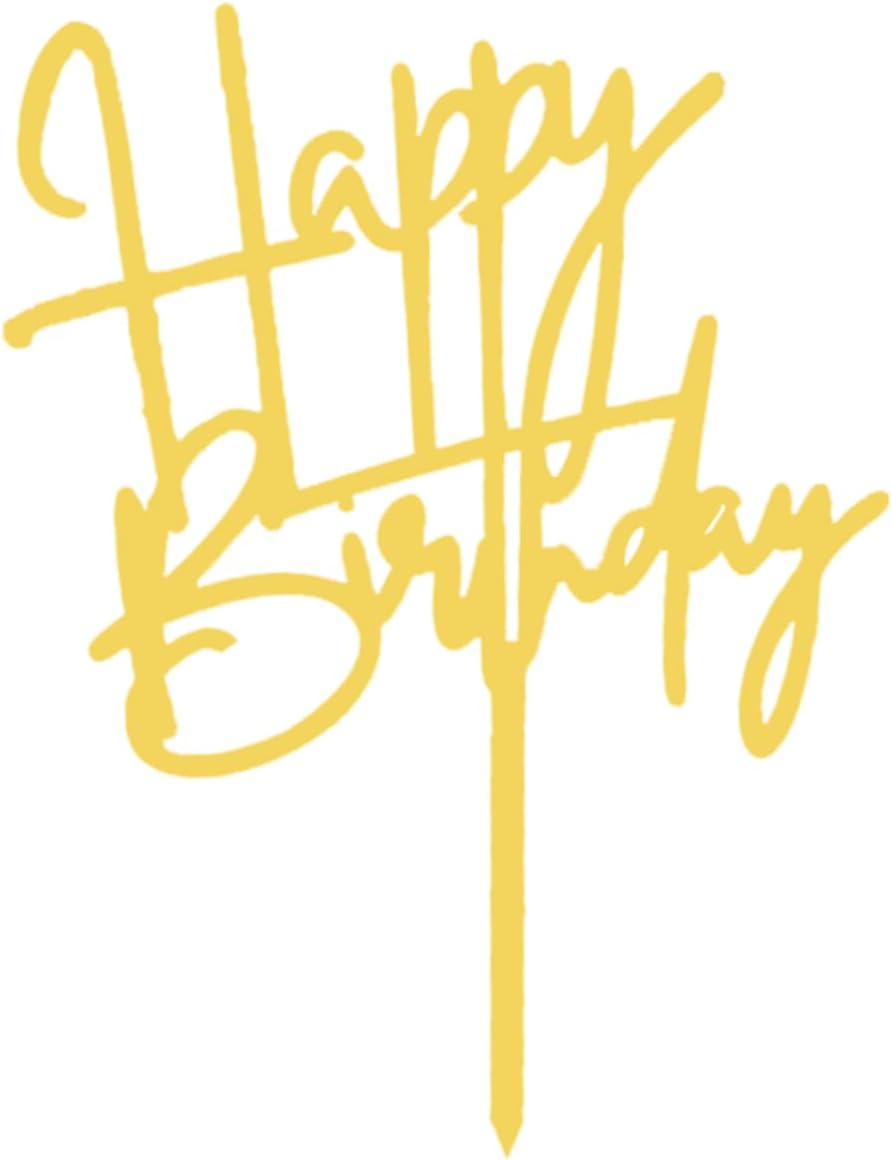 DIY Happy birthday Cake Topper Black Acrylic