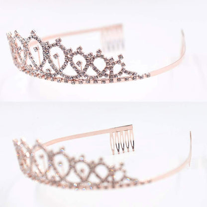 Rose Gold Birthday Sash & Tiara Kit - Glitter Birthday Party Favors