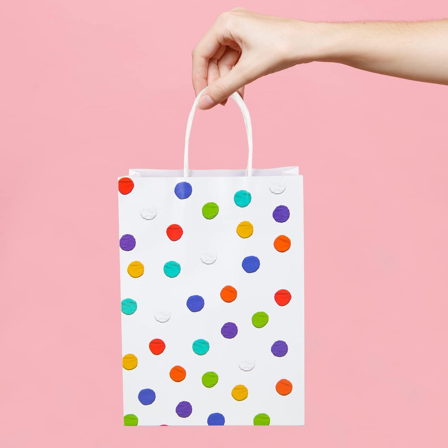 BLEWINDZ 32 Pieces Gift Bags with 32 Tissues, 8 Colors Party Favor Bags with Handles, Rainbow Gift Bag for Wedding, Birthday, Party Supplies and Gifts