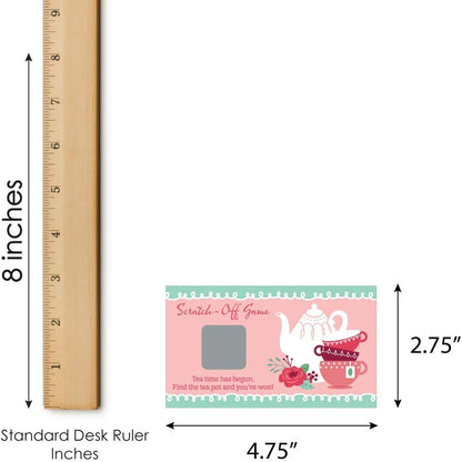 Big Dot of Happiness Garden Tea Party Scratch Off Game - Floral Par-Tea Theme, 22 Premium Cards with 2 Winner Cards, Interactive Party Activity Set, Heavy-Duty Cardstock with Glossy Finish