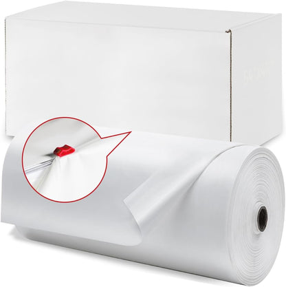 Plastic Table Cloth, 310 Ft X 54 in Disposable Tablecloth White Plastic Tablecloth with Any Cut Sliding Cutters Premium Table Cover Roll for Picnics, Parties, Birthdays, Weddings