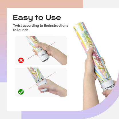 12 Inch Confetti Biodegradable [6 Pack] Confetti Cannons | Multicolor Confetti Poppers for Wedding,Birthday PartyChristmas Eve and New Year Give a Gift