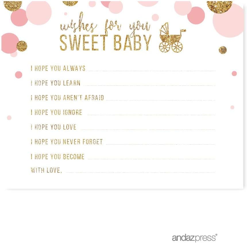 Andaz Press Blush Pink Gold Glitter Girl Baby Shower, Printable Table Tent Place Cards, 20-Pack, Seat Placement Cards Blank Place Cards For Table Settings Name Cards for Wedding, Graduation Food Cards - Colors B