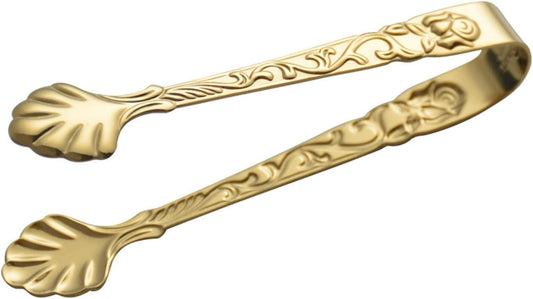 Mini Serving Tongs, Vintage Rose Sugar Cube Tongs, Stainless Steel, for Tea and Coffee Party, Appetizers, Desserts