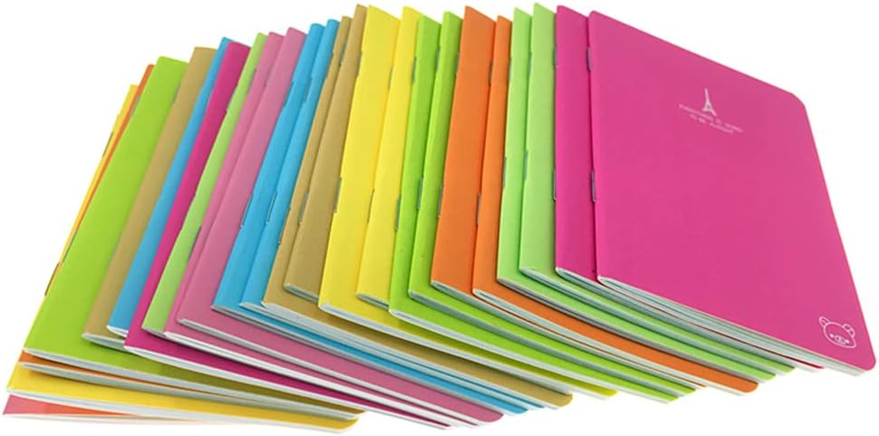 ALIMITOPIA 24pcs Mini Notebook Portable Pocket Notebook Journal Steno Memo MiniDaily NotePad,3.5X5 inches,24 sheets,College Ruled Pages(Cartoon Animals)