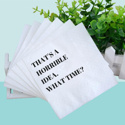 Funny Cocktail Napkins 100Pcs Funny Quotes Saying Disposable Paper Party Napkins 4.5 x 4.5 Two-ply (I Feel Sorry For People Who Don’t Know Us Napkins)