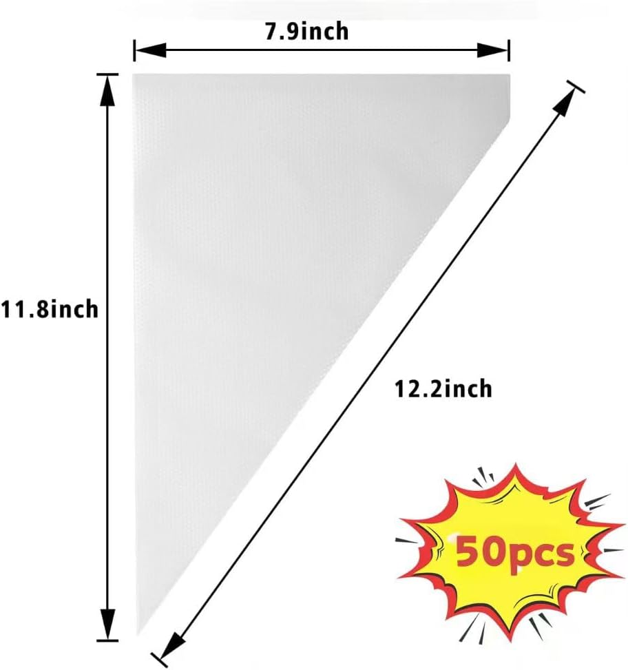 Piping Bags,100pcs 12 Inch Anti Burst Disposable Cake Decorating Bags,Non-Slip Pastry Bags-Ideal for Cakes,Cream Frosting and Cookie Decorating