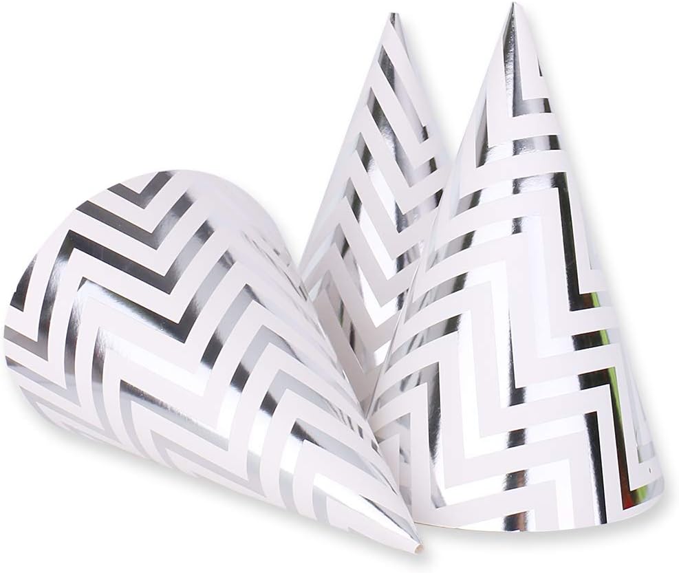 Boieo Party Hats Birthday Cone Set Gold Polka Dot Striped Paper for Adults Kids Happy Birthday Party Decorations 12 Pcs