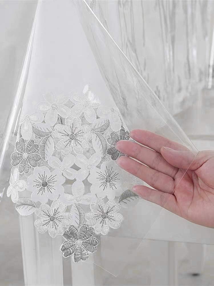sancua Clear Plastic 100% Waterproof Tablecloth - 54 x 78 Inch - Vinyl PVC Rectangle Table Cloth Protector Oil Spill Proof Wipe Clean Table Cover for Dining Tables, Parties & Camping, Crystal Clear