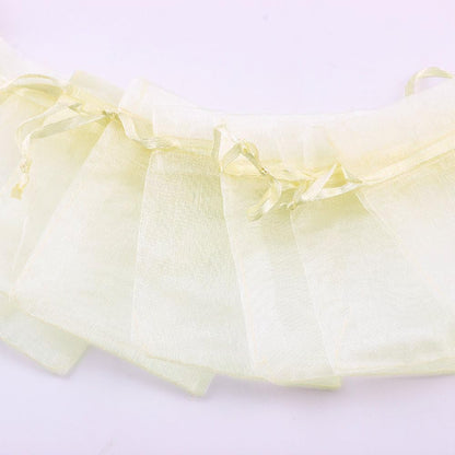 Wudygirl 100pcs 5X7 Inches White Organza Bags Christmas Drawstring Pouches Party Wedding Favor Bags Goodie bags(White 5x7)