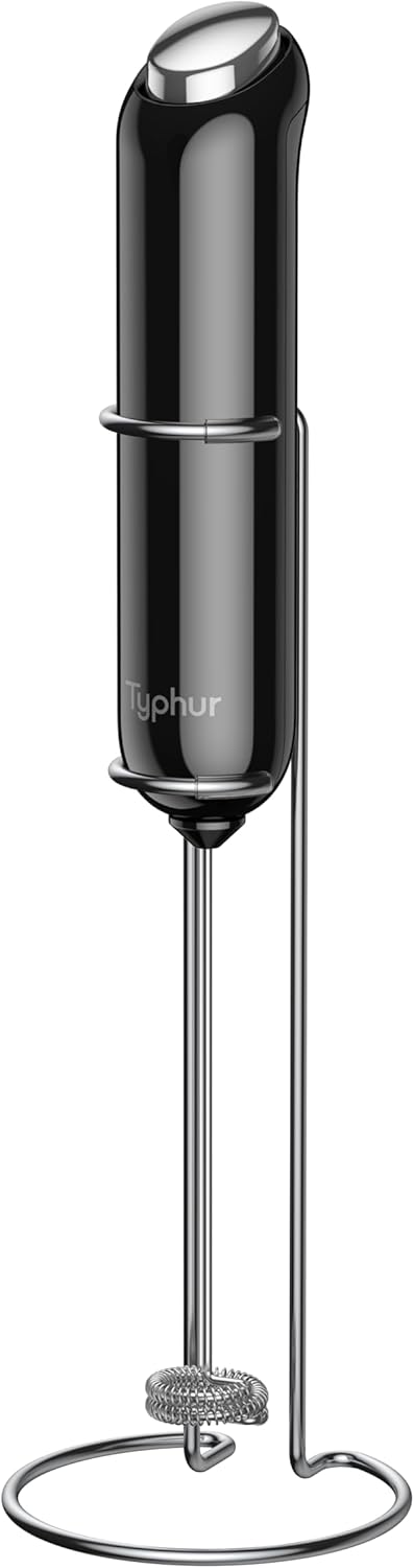 InstaWhisk Milk Frother with Variable Speed, Battery Operated Handheld Coffee Foam Frother Wand, Electric Drink Mixer with Stand & Detachable Double Whisk, Stainless Stirrer for Latte, Matcha, Protein