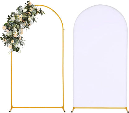 Vincidern 6.6 FT Wedding Arch Backdrop Stand for Parties, Balloon Arch Stand, Wedding Arches for Ceremony, Metal Arch Backdrop Stand for Bridal Baby Showers, Birthday Party Decoration Door Frame Gold
