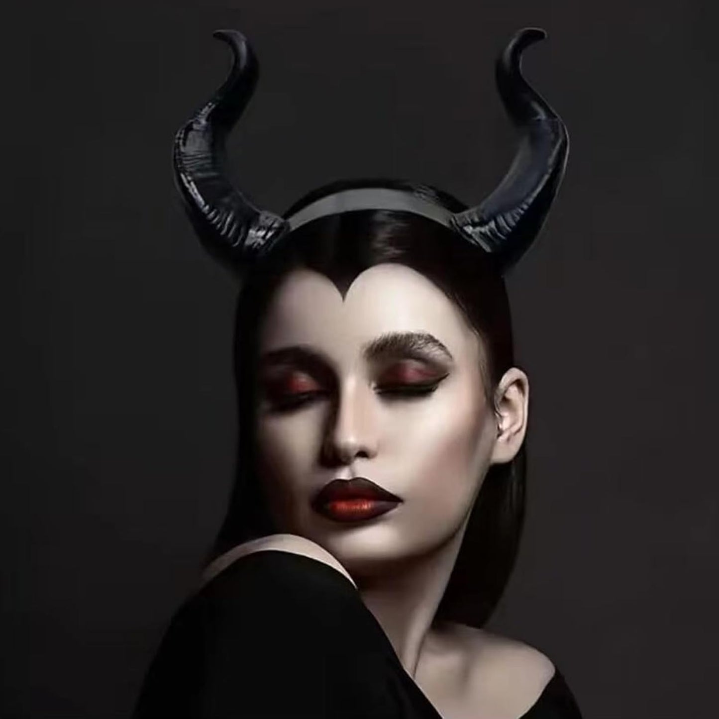 Devil Horns Headbands Halloween Headband Black Demon Horns Hairband for Women Men Halloween Party Costume Cosplay