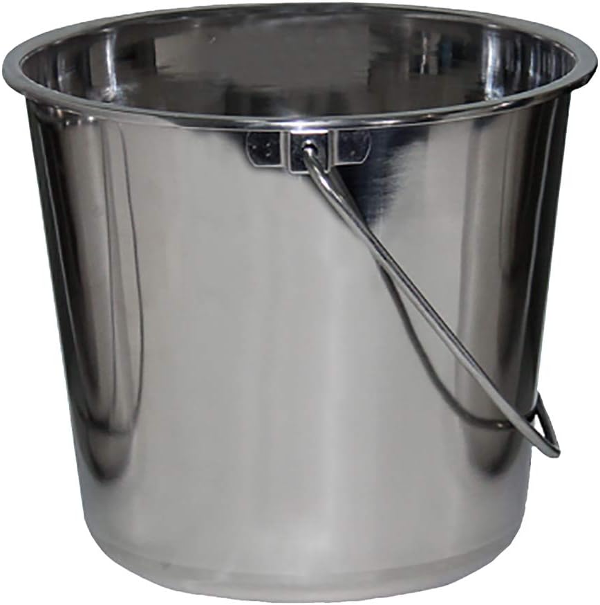 Grip Stainless Steel Bucket (4 Gallon) - Great for Pets, Cleaning, Food Prep - Hang on Fences, Cages, Kennels - Home, Garage, Workshop