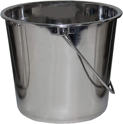 Grip Stainless Steel Bucket (4 Gallon) - Great for Pets, Cleaning, Food Prep - Hang on Fences, Cages, Kennels - Home, Garage, Workshop