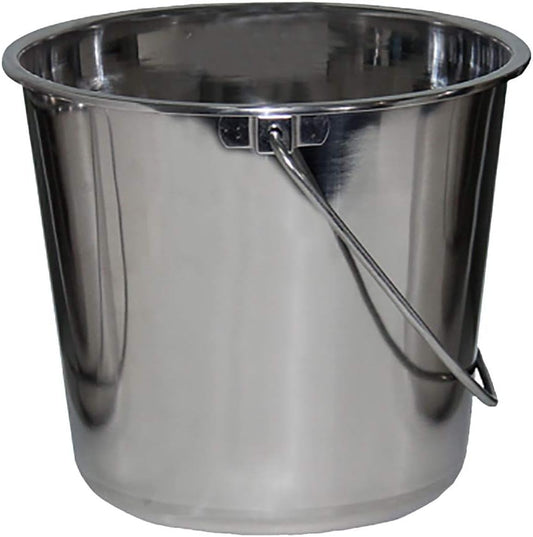 Grip Stainless Steel Bucket (4 Gallon) - Great for Pets, Cleaning, Food Prep - Hang on Fences, Cages, Kennels - Home, Garage, Workshop
