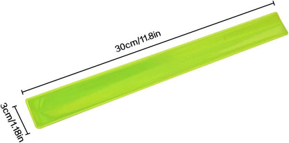 20 Pcs Reflector Snap Bands Fluorescent Slap Armbands High Visibility Slap Reflector Strips Safety Bands for Children Adults Boys and Girls When Cycling Running Hiking Jogging