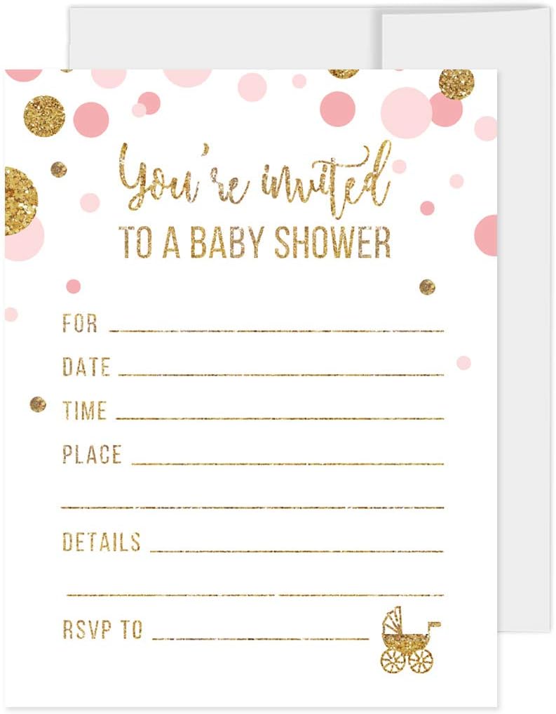 Andaz Press Blush Pink Gold Glitter Girl Baby Shower, Printable Table Tent Place Cards, 20-Pack, Seat Placement Cards Blank Place Cards For Table Settings Name Cards for Wedding, Graduation Food Cards - Colors B