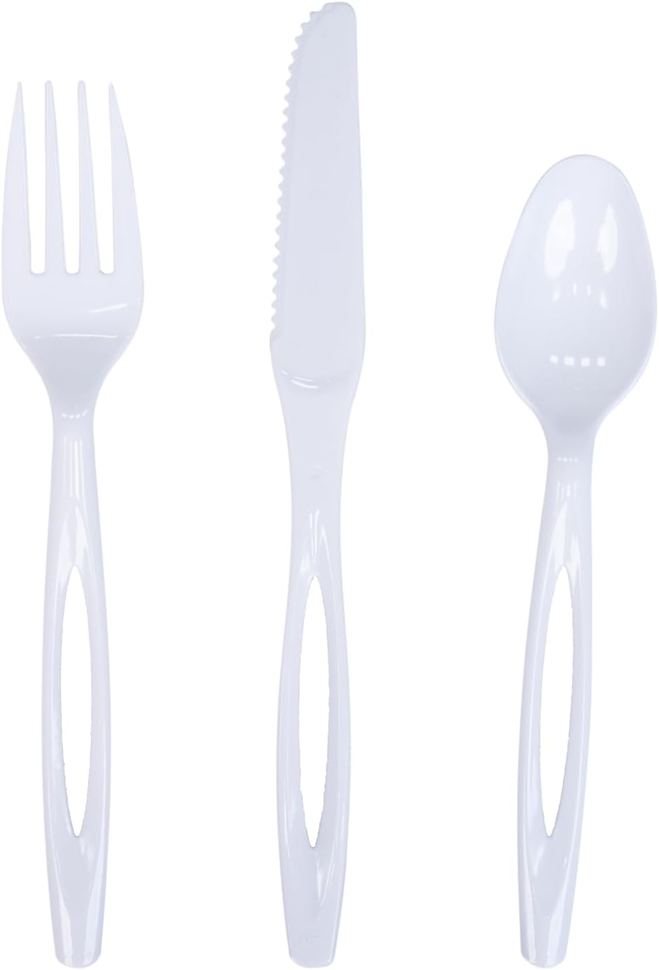 Glad Clear Disposable Cutlery Set with Heavy Duty Plastic Forks, Knives, and Spoons, Reusable Dishwasher Safe Plastic Utensils for Parties and Everyday Use, 240 Count