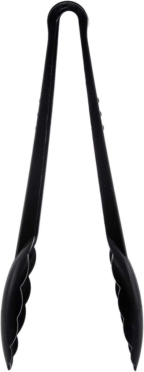 Party Essentials 6.5" Plastic Serving Tongs, 8-Count, Black