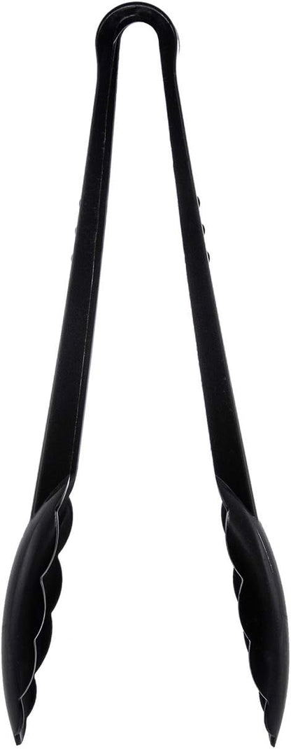 Party Essentials 6.5" Plastic Serving Tongs, 8-Count, Black