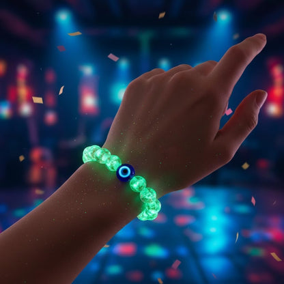 Handmade Glow-in-the-Dark Beaded Bracelet, Luminous Wrist Accessory, Fashion Bracelet for Women, Ideal Gift for Night Events, Parties & Birthdays