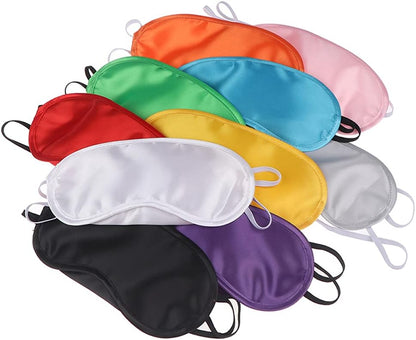 AKOAK 10 Pieces Game Party Sleep Travel Eye Mask, Lightweight Shading Eye Protection Rest Eye Mask, with Nose Pad and Adjustable Strap, Unisex (Pink)