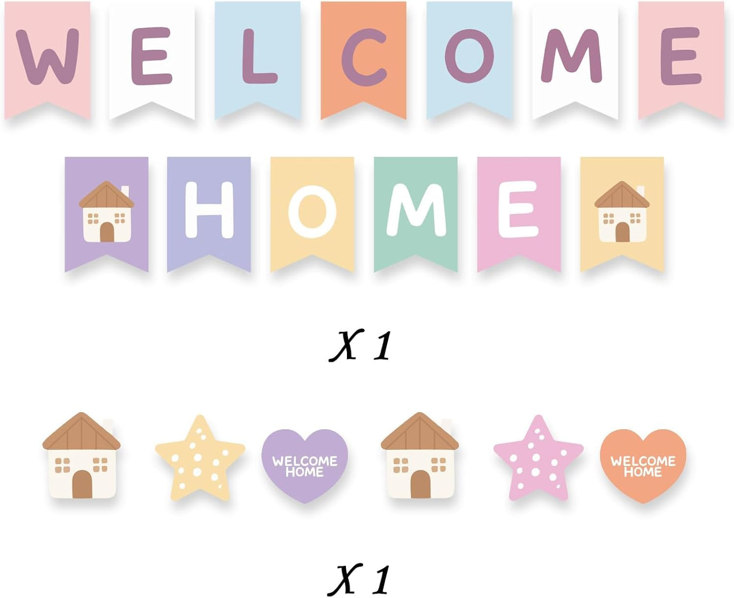 Welcome Home Banner, Colorful Paper Welcome Home Decorations