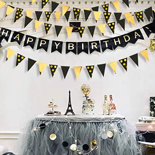 30Ft Navy Blue Gold and Beige Party Decorations Royal Blue Gold Triangle Flag Pennant Banner Bunting for Graduation Birthday Wedding Bridal Shower Nautical Ahoy Achor Theme Party Decorations Supplies