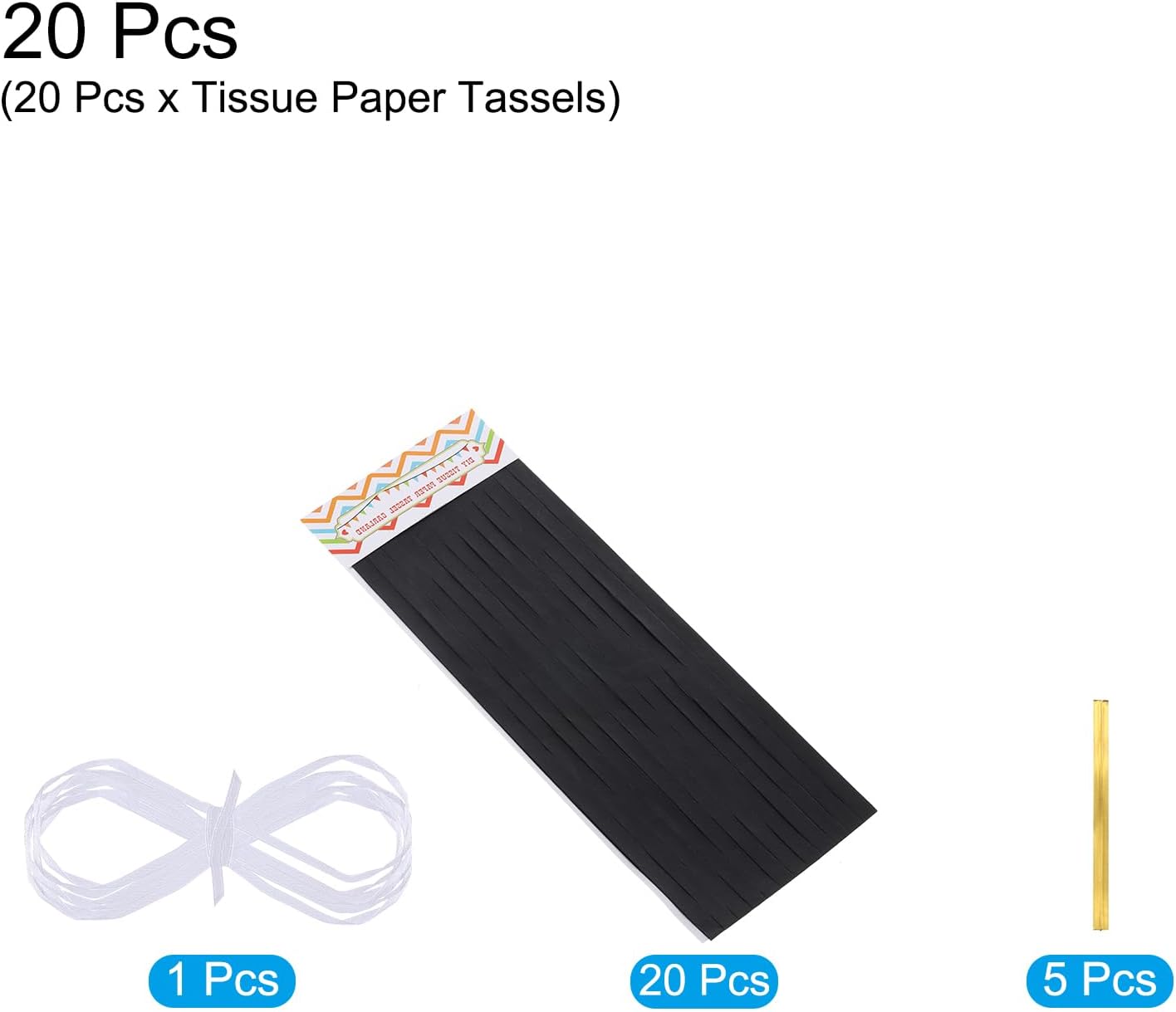 MECCANIXITY 20Pcs Light Blue Tassel Garland Banner with Rope Tissue Paper Tassels Party DIY Kits for Anniversary Wedding Birthday Party