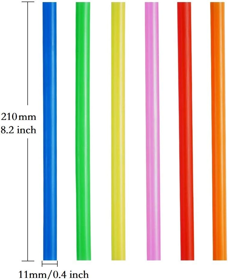 100 Pcs Jumbo Smoothie Straws,Colorful Disposable Wide-mouthed Large Straw.