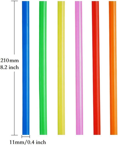 100 Pcs Jumbo Smoothie Straws,Colorful Disposable Wide-mouthed Large Straw.