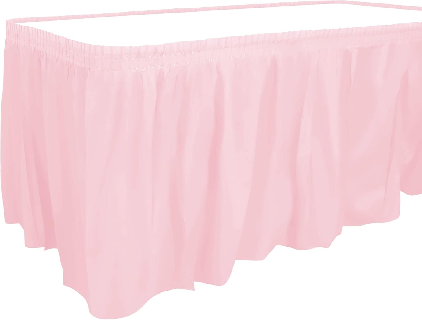 Party Dimensions Plastic Table Skirt, 29-Inches by 14-Feet - White - 6 Pack
