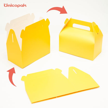 UnicoPak 30 Pack Party Favor Boxes Treat Boxes, White Gable Gift Boxes for Party Favors Goodies Cookies Treats Candies Meals Lunch, 6.5x3.5x3.5 Inches
