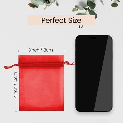 Meowoo 100PCS Organza Bags, 3x4in Small Mesh Bags Drawstring for Jewelry, Candy, Christmas, Sachets, Festivals, Bathroom Soaps, Makeup Organza, Wrapping Supplies(mixedcolor)