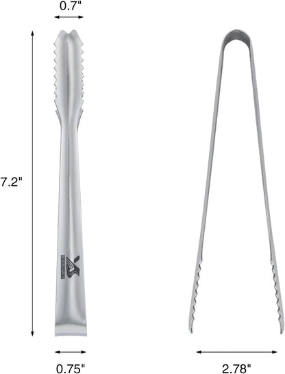MSY BIGSUNNY Durable Stainless Steel Ice Tongs, 7 inch Sugar Cube Serving Tongs, Set of 2