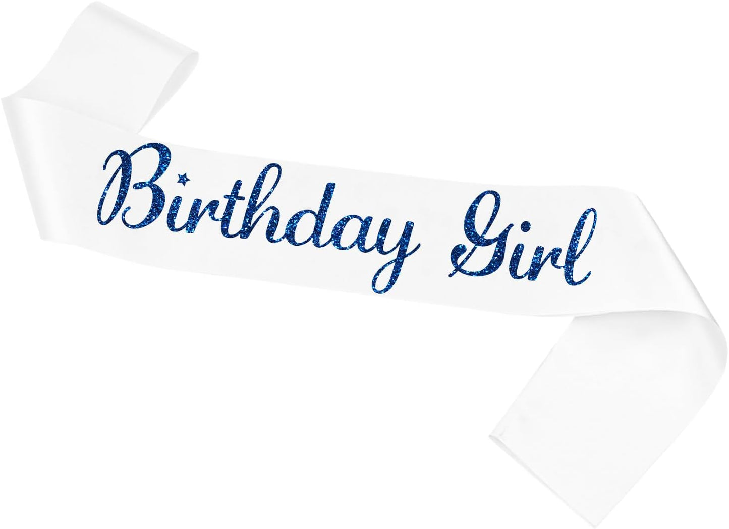 Birthday Girl Sash, White Silver Sash for Women and Girls, Birthday Party Decorations, Satin Material, One Size Fits Most