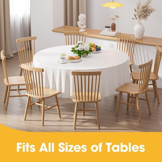 Niuara White Plastic Table Cloth - 4 Pack 54" × 108" Rectangle Disposable Tablecloths for 6FT Tables, Table Cover for Party, Holiday & Gathering Use
