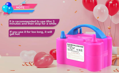QIPUMP Balloon Pump Electric,110V 600W Balloon Blower Inflator Dual Nozzle Air Pump Balloons Inflator for Decoration, Party, Sport,Gifts:2 Balloon Tying Tools