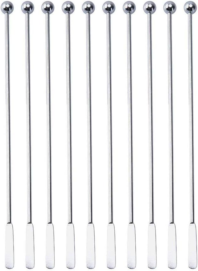 5 pcs Stainless Steel Coffee Beverage Stir Sticks Cocktail Stirrers Drink Swizzle Stick 7.4" Swizzle Stick Picks Tools