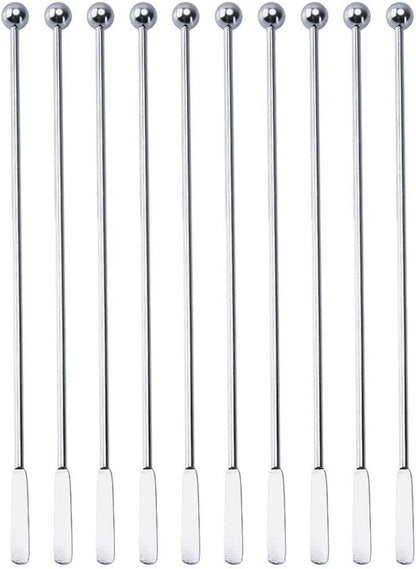 5 pcs Stainless Steel Coffee Beverage Stir Sticks Cocktail Stirrers Drink Swizzle Stick 7.4" Swizzle Stick Picks Tools